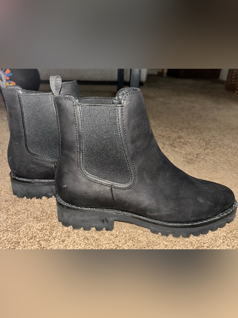 Thursday Boot Co Black Chelsea Boots Lug Sole Leather Size 8 NWOT